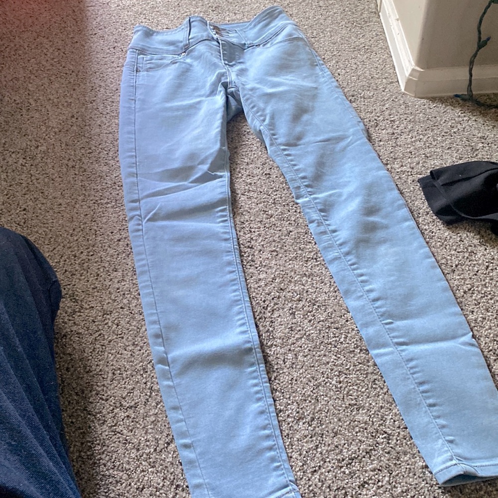 Light Denim Wash Skinny Jeans, Size 1